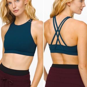Lululemon Energy Sports Bra High Neck Night Diver Blue Size 8